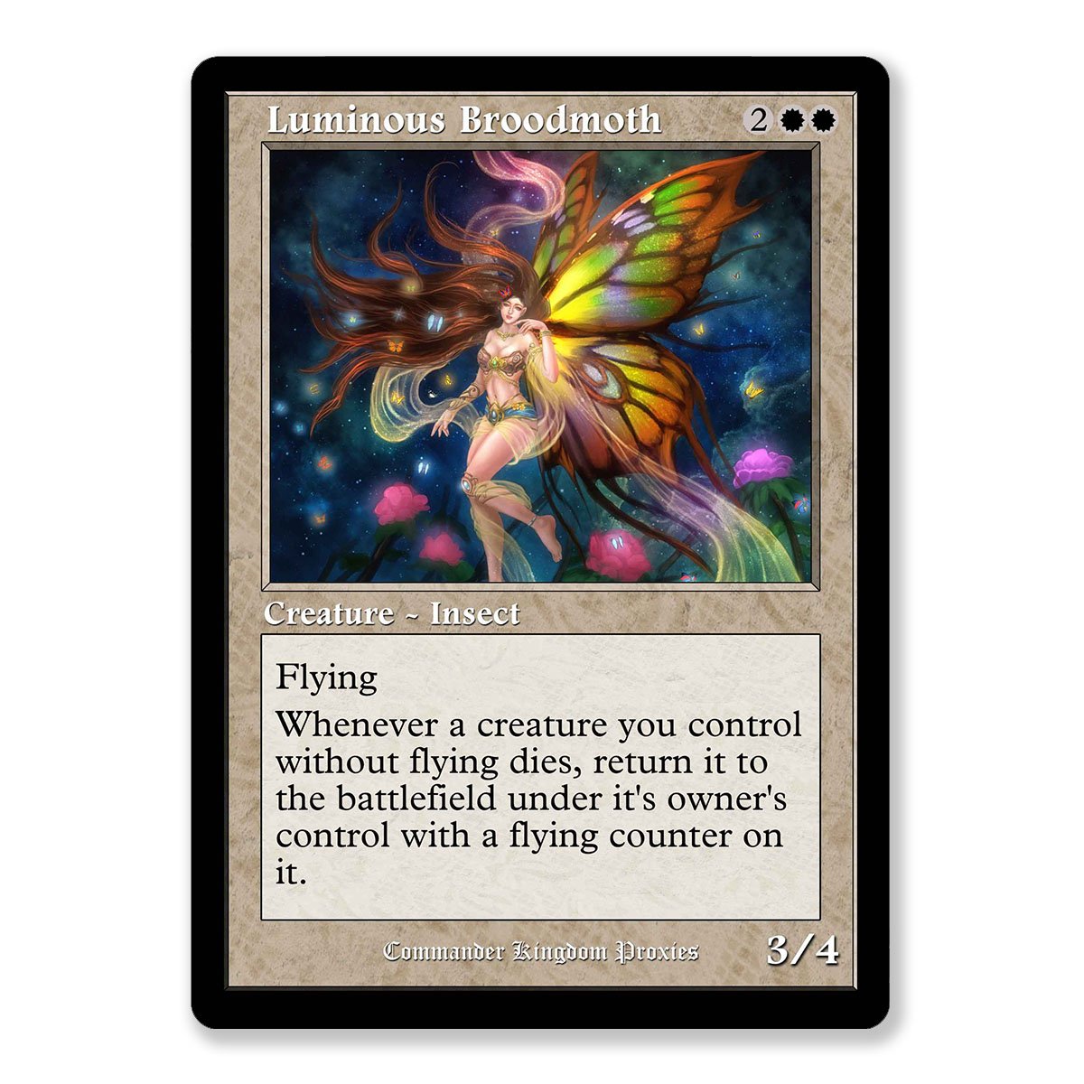 Luminous Broodmoth Vintage Custom Mtg Proxy Card Trinketkingdom