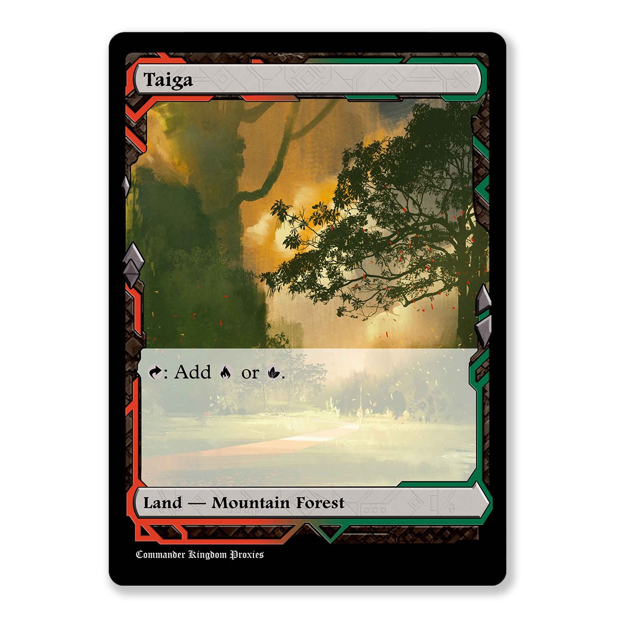 Taiga | Dual Land | Expeditions Custom MTG Proxy Card - trinketkingdom.com